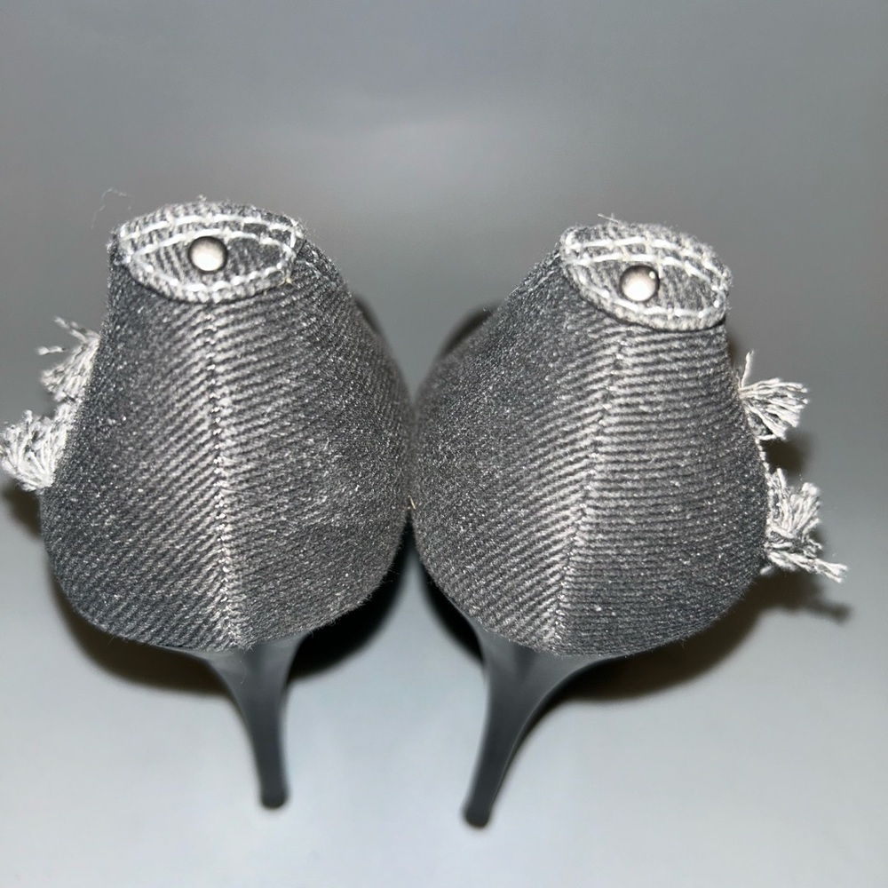 Pre loved denim style bakers platform heel - Picture 4 of 10